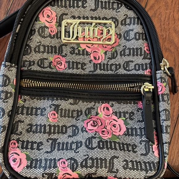 Juicy Couture Luxury Mini Backpack w/rose accents Streetwear 90s 2000s  Y2K - Picture 2 of 10